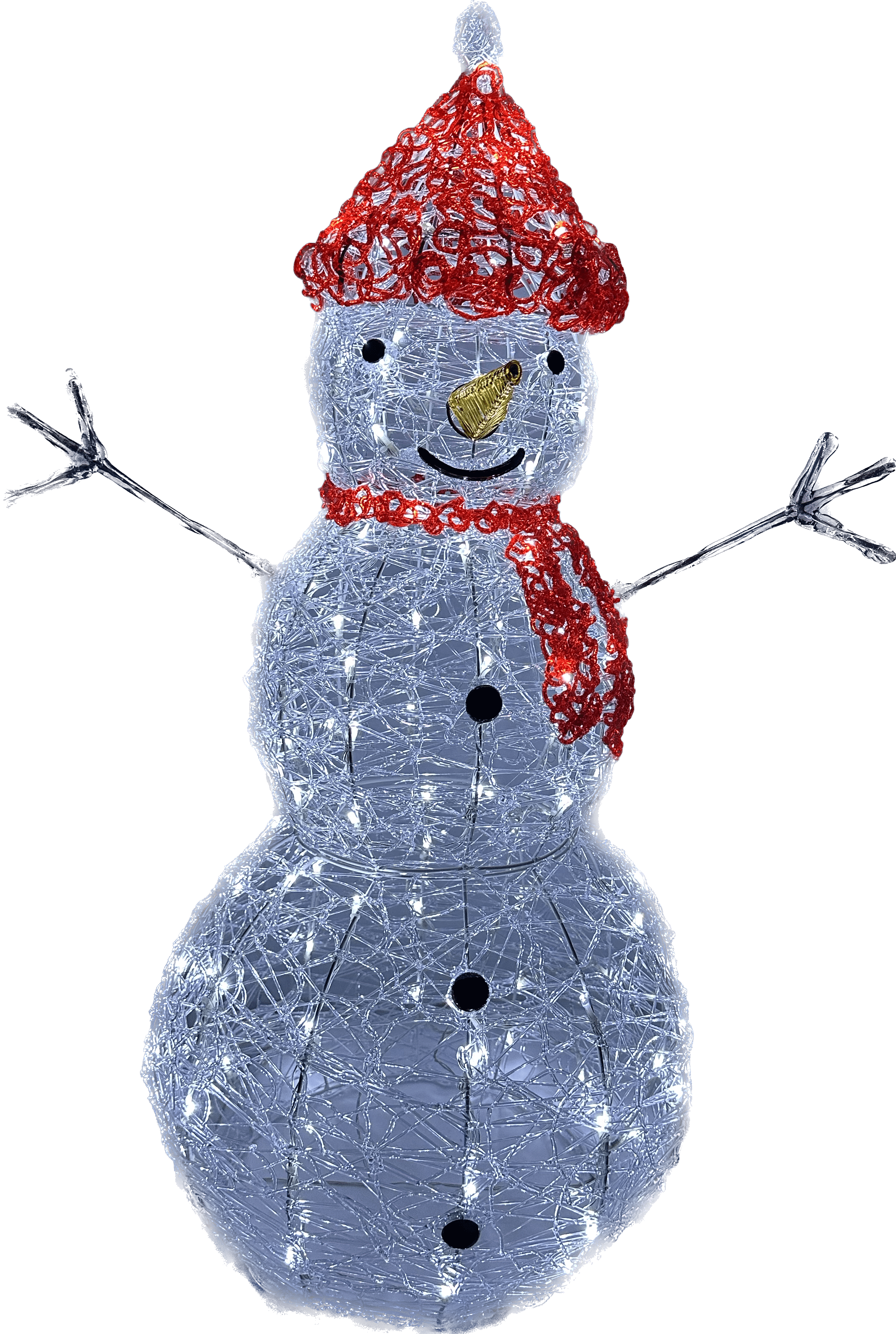 Grand bonhomme de neige lumineux d'extérieur – Kerstdecoratie De Smedt