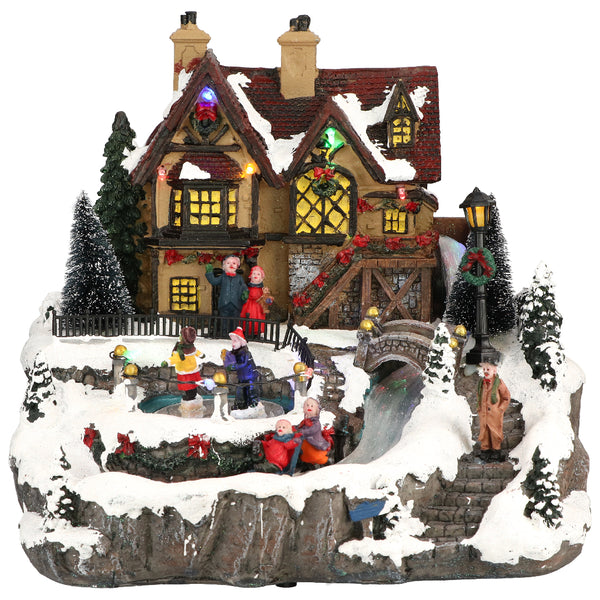 Village de Noël en bois avec arche et marché de Noël XXL (Neuf)