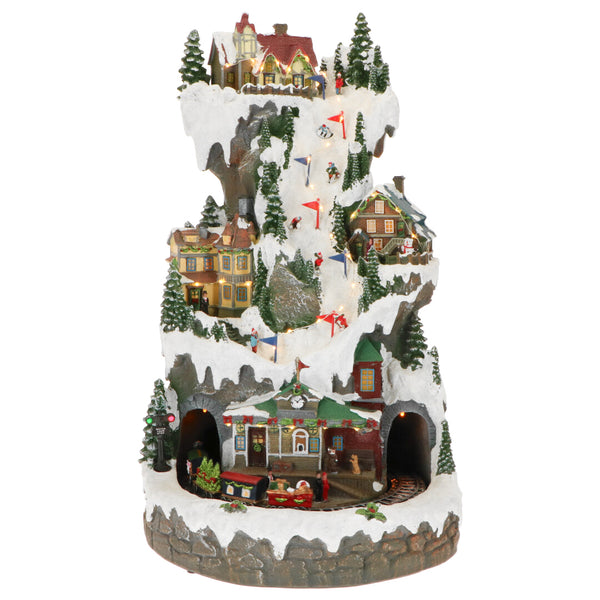 Village de Noël en bois avec arche et marché de Noël XXL (Neuf)