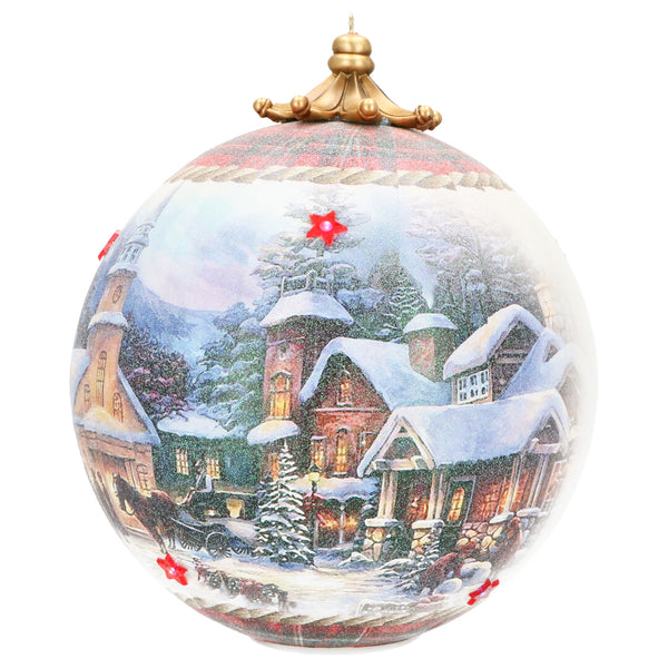 Boule de Noël illuminée à accrocher avec scène de voiture