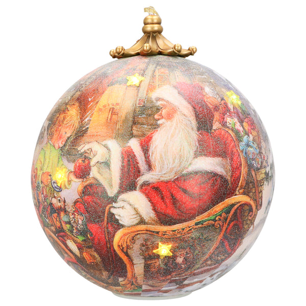 Boule de Noël illuminée à accrocher avec scène de voiture