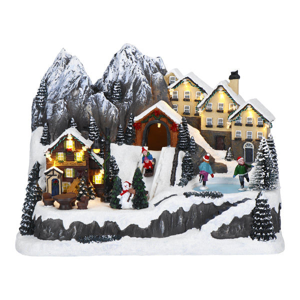 Village de Noël en bois avec arche et marché de Noël XXL (Neuf)