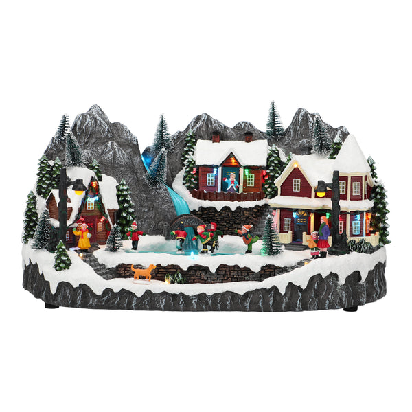 Village de Noël en bois avec arche et marché de Noël XXL (Neuf)