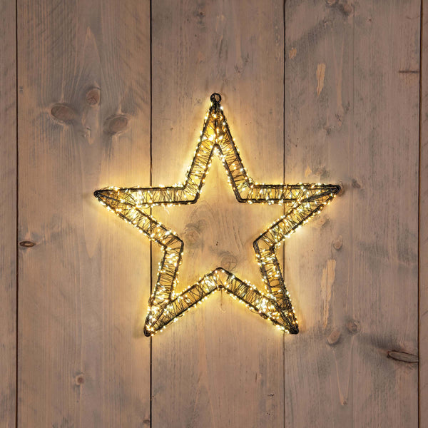 Outdoor verlichte 3D ster klassiek warm / warm wit klein (Nieuw)