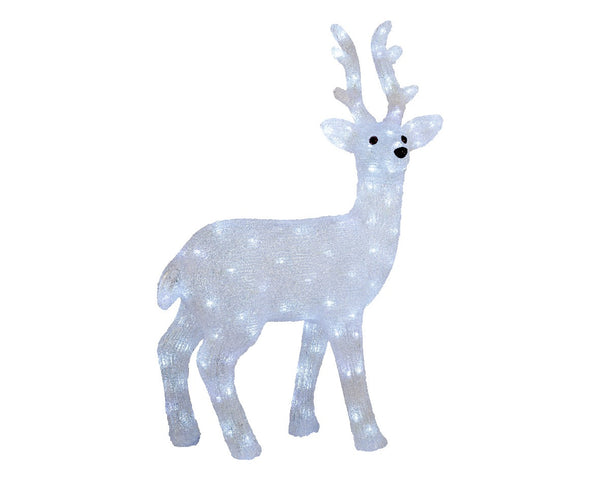 Cerf debout illuminé avec lapin, renard et poitrine rouge extérieur (Nouveau)
