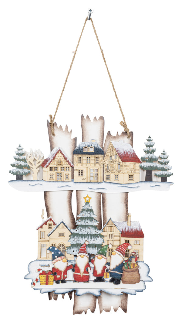 Panneau en bois "Happy Beary Christmas" ours polaire (Neuf)