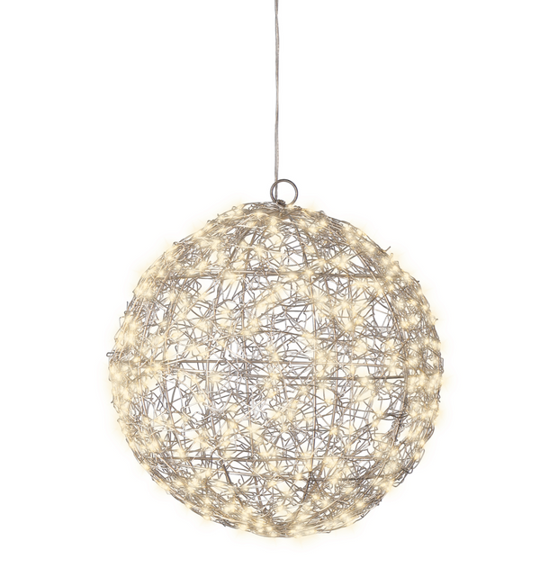 Witte Kerstbol met warm witte verlichting groot (Nieuw)