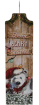 Kerstdecoratie De Smedt Houten Bord "Happy Beary Christmas" ijsbeer (Nieuw)