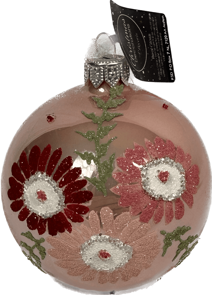 Kerstdecoratie De Smedt Kerstballen met bloemetjes (Nieuw) - voor 6 stuks