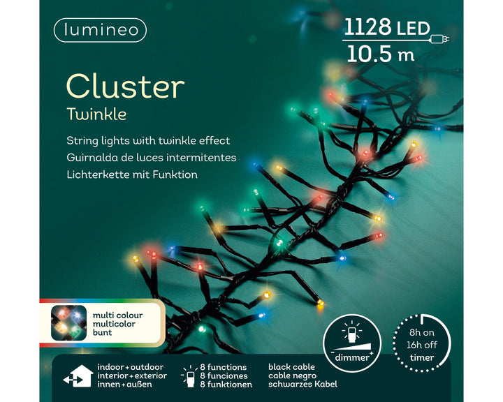 Kerstdecoratie De Smedt Kerstverlichting cluster multi colour 10 meter (Nieuw)