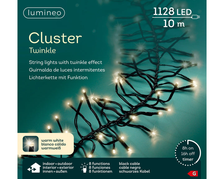 Kerstdecoratie De Smedt Kerstverlichting cluster warm wit 10,0 meter (Nieuw)