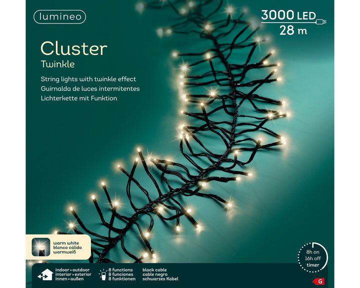 Kerstdecoratie De Smedt Kerstverlichting cluster warm wit 27 meter (Nieuw)