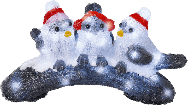 Kerstdecoratie De Smedt Verlicht vogeltje op boomstronk (Nieuw)